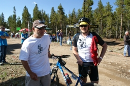 With my father-in-law Tom at the Pipeline aid station, 2012