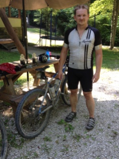Happy, but delirious after 50 miles of KY mountain biking